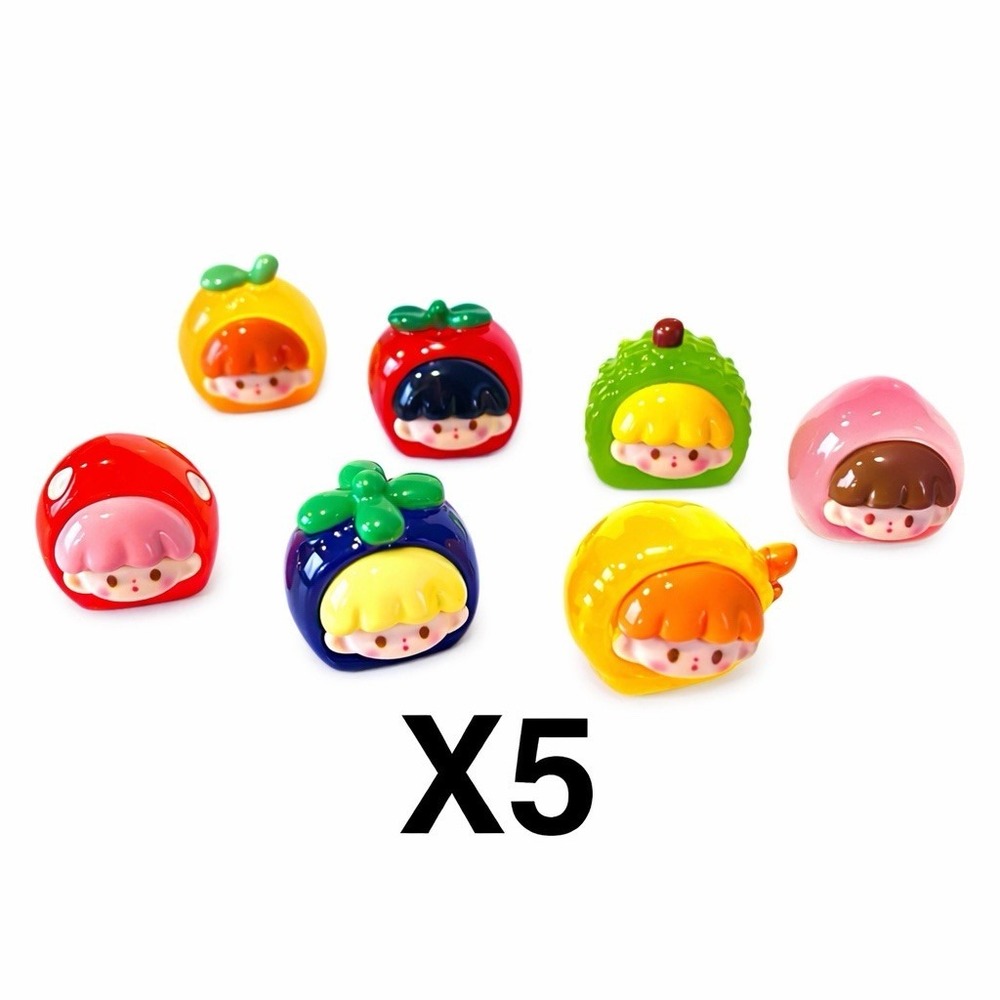 28 Fruity Face Kawaii Mini Slime Resin Charms Assortment Collect 5 Sets of 7